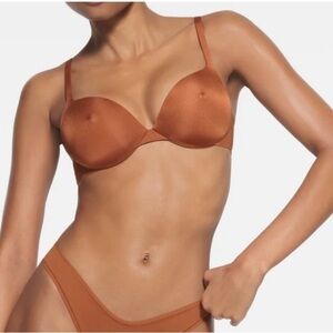 NWT Skims Ultimate Nipple Push Up Plunge Bra Limited Rare Bronze Sz 36C